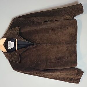 CARLISLE‎ size 8 brown cotton silk blend velvet blazer Old Money Academia Fall